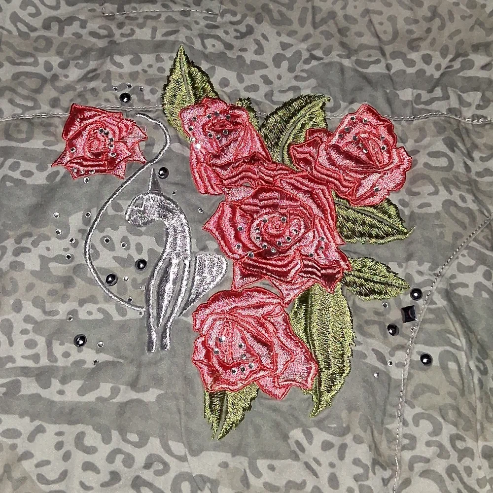 Y2K Baby Phat Vintage Camo Army Jacket Beanie Cap Hat